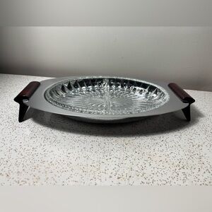 Vintage chrome and Bakelite serving tray Gourmates by Glo-Hill